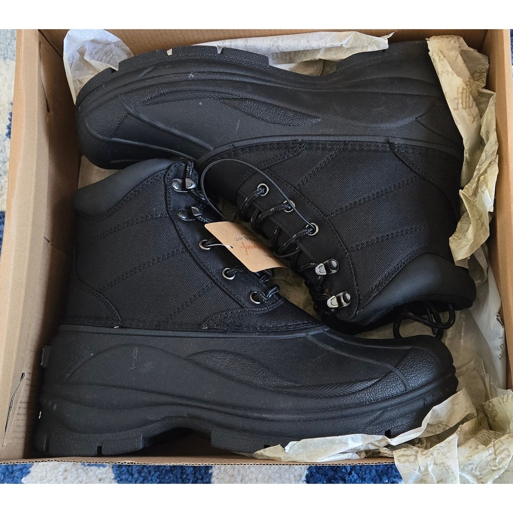 Weatherproof Vintage Jack Mens Black Duck Boots Cold Weather Lace Up Size 8 M